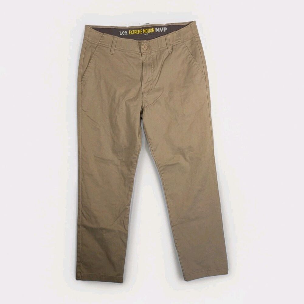 Lee Extreme Motion Jeans Mens 33x29 Khaki Slim Fit